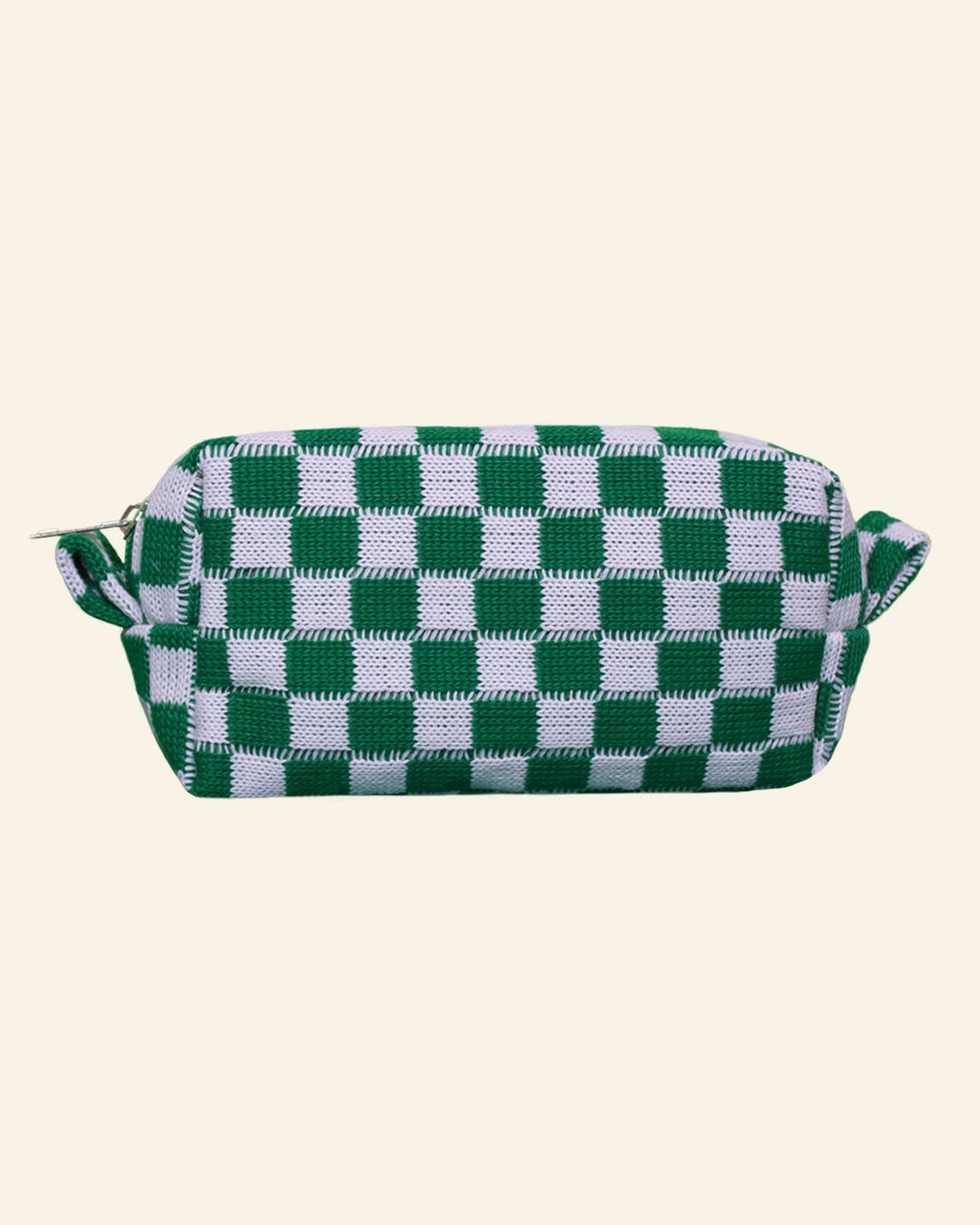 Clarence & Co. Green and White Checked Pouch