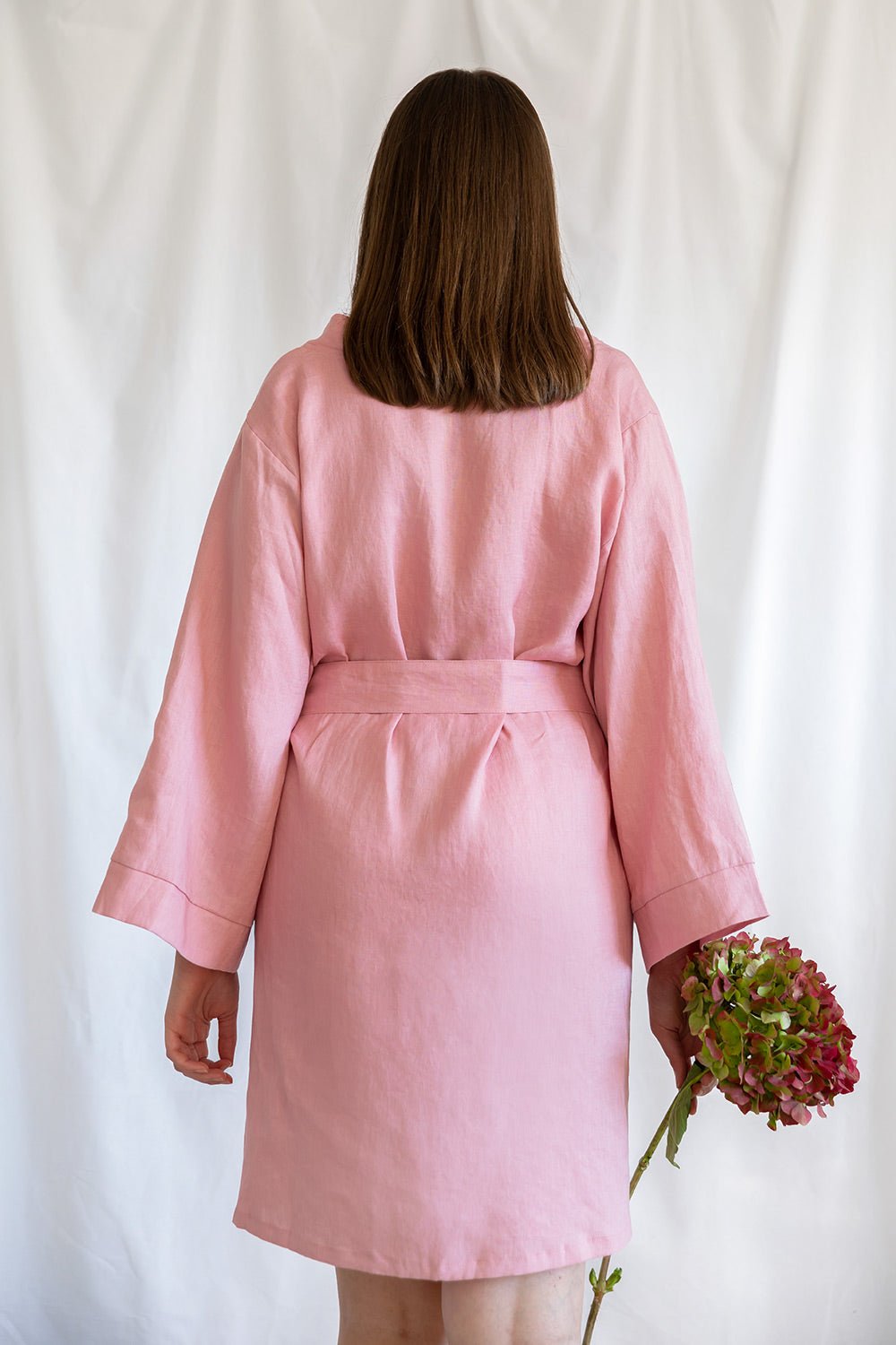 Pink cotton bridesmaid robes NZ 100% linen for bridal party