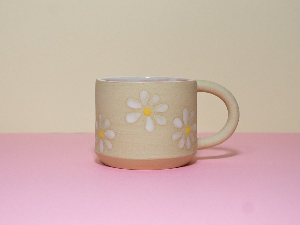 Handcrafted Ceramic Daisy Mug by Danny